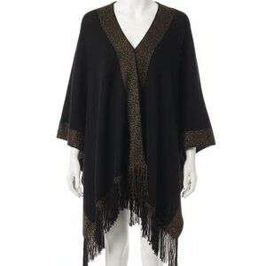 Steve Madden Poncho Shrug One Size Brown Fringe